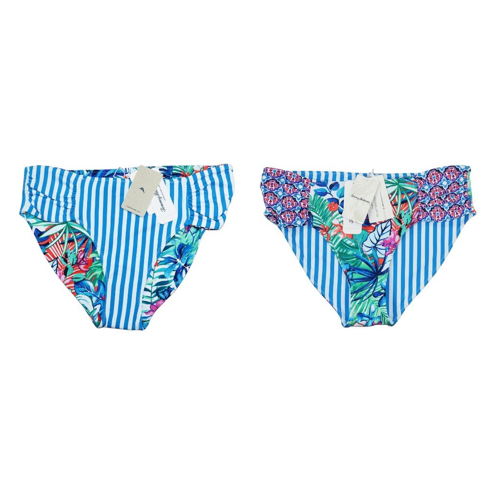 Tommy Bahama Reversible Palm Party High Waist Bikini Bottom Swimwear XS NWT